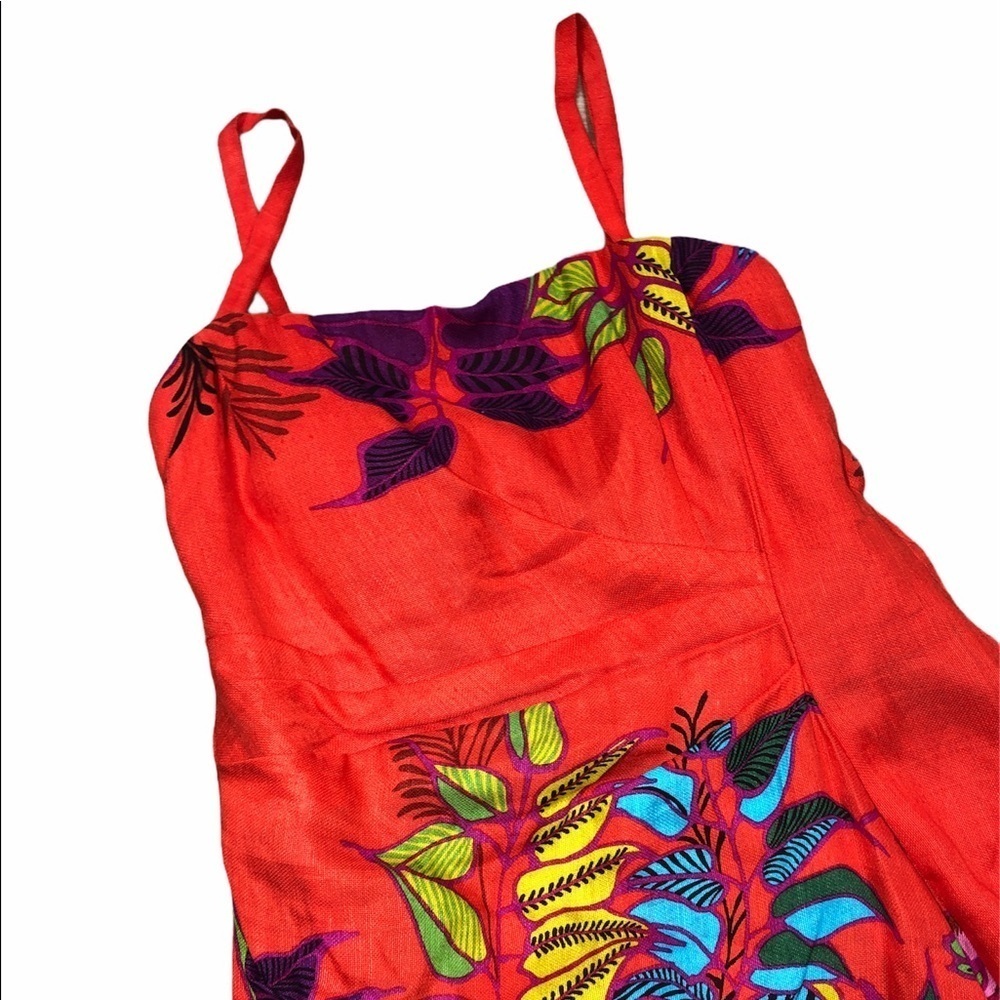 Nanette Lepore size 2 red floral silk blend dress